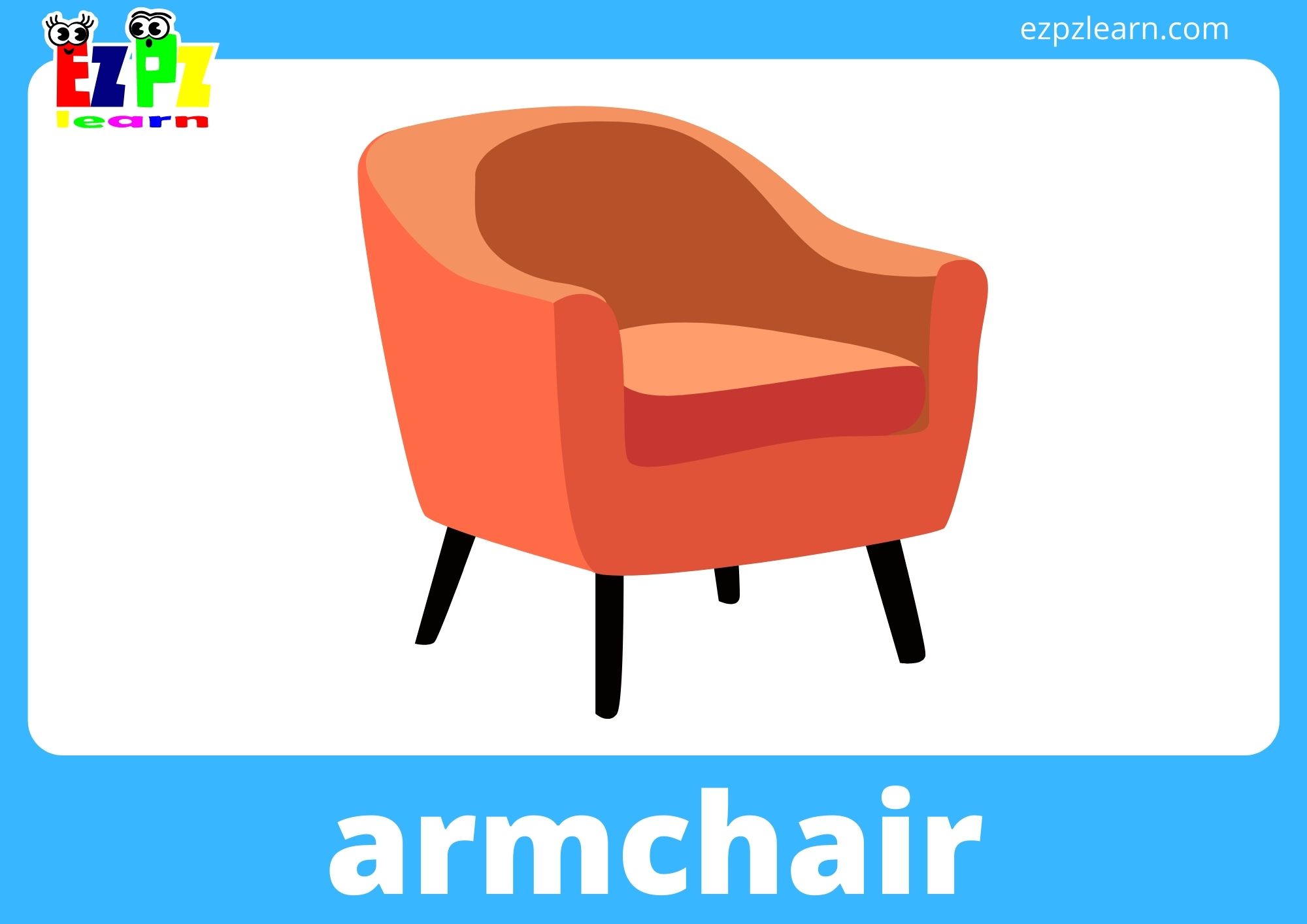 Armchair Living Room Flashcard 